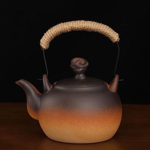 围炉煮茶茶壶泡茶提梁煮茶壶复古防烫陶壶电陶炉炭炉可明火烧水壶