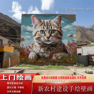 广东阳江墙绘画文化墙手绘墙定制3D壁画家装涂鸦别墅农村社区绘画