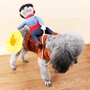 网红搞怪宠物狗狗衣服个性创意骑马装金毛泰迪柯基通用骑马服饰