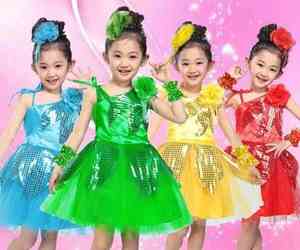 六一儿童节小草演出服儿童绿色公主裙女童蓬蓬纱裙表演服饰