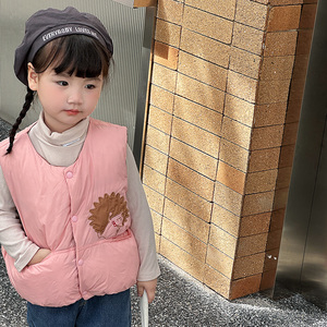 韩版童装外套儿童羽绒棉马甲加厚中小童男女宝宝面包马夹保暖坎肩
