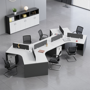 职员办公桌简约现代3/5/6人位屏风电脑桌卡座多人位员工桌椅组合
