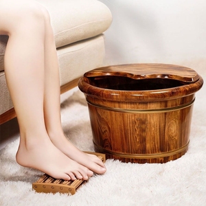 泡脚桶木桶家用木质足浴盆过小腿洗脚盆木盆中药养生橡木桶足疗桶