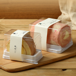 海绵蛋糕卷包装盒 吸塑草莓季小方卷切角三角切块蛋糕盒 烘焙包装