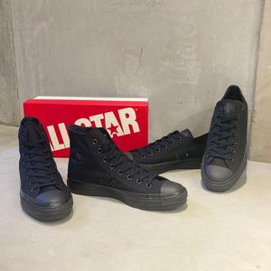 日本代购匡威ALL STAR J 1980s日本制日产纯黑黑武士木炭黑帆布鞋