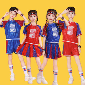 六一儿童啦啦操比赛服装亮片运动会舞台演出服幼儿街舞爵士舞表演