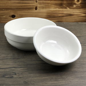 釉下彩陶瓷汤碗商用古韩式白纯色大号菜汤10英寸餐具饭店圆形饭盆