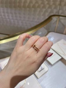 Cartier卡地亚18k JUSTE钉子戒指玫瑰金无钻镶钻细版男女结婚对戒