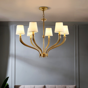 美式全铜客厅吊灯轻奢创意牛角卧室餐厅设计师酒店别墅样版间灯具