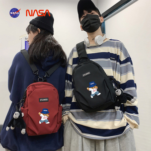 NASA联名潮牌胸包女运动休闲斜挎包男2024新款单肩包小挎包帆布包