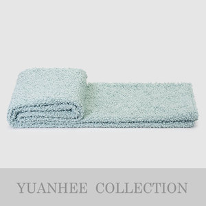 样板间搭毯现代儿童房软装床上用品毛毯简约盖毯嫩绿色羊毛卷搭巾