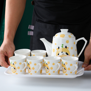 新款可爱陶瓷茶具家用客厅小清新卡通水具套装冷水壶水杯茶壶茶杯