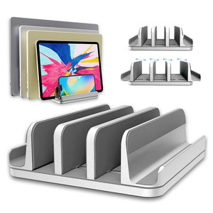 铝合金笔记本支架夹桌面竖立式收纳手机平板电脑多功能多卡槽可调