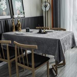 桌布北欧现代轻奢高端餐桌布艺中式灰色茶几布定制高级感酒店台布