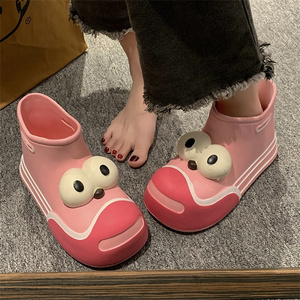 日本ZGP网红可爱雨靴女外穿新款夏学生厚底短靴防滑防水套筒胶鞋