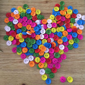 20mm彩色木头纽扣创意DIY毛绒玩具小扣子装饰画 儿童手工材料包邮