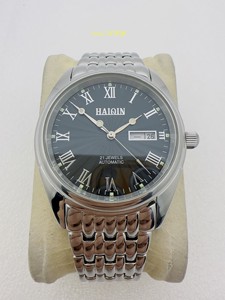 二手原装正品HAIQIN海琴8200男士自动机械表时尚商务透背钢带手表