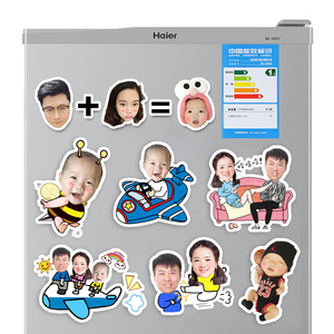 照片diy定制儿童冰箱贴个性创意大头磁铁贴纸亚克力宝宝头像磁贴