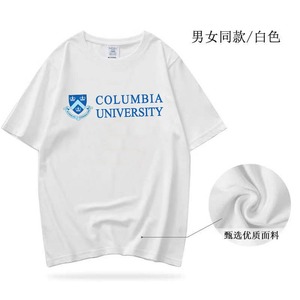 美国哥伦比亚大学名牌大学新款重磅国潮圆领纯棉宽松短袖