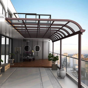 新型铝合金雨棚户外防雨蓬露台阳台无声铝型材雨搭屋檐遮阳棚阳光