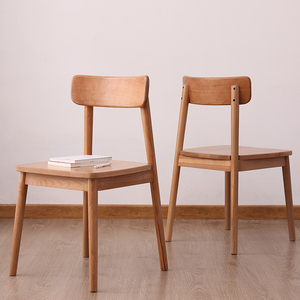 日式樱桃木餐椅家用实木靠背椅子白橡木原木餐桌椅现代简约书桌椅