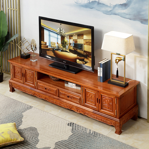 红木电视柜中式明清客厅储物雕花梨木菠萝格实木电视机柜沙发全套