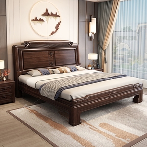 南美紫檀全实木床1.8M双人床主卧床中式全实木大脚床明清古典家具