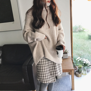 正品代购Sindel 2018秋冬新款韩版宽松加厚高领毛衣女套头针织衫