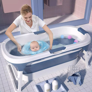 日本工艺婴儿洗澡盆宝宝浴盆儿童洗澡折叠浴桶大号浴缸泡澡桶家用