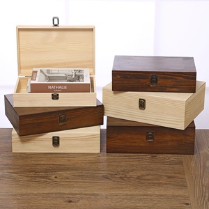 定做木盒长方形家用证书证件收纳盒A4纸木盒松木盒定制礼品包装盒