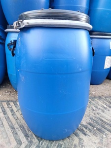 二手塑料桶60升60公斤大口铁箍桶法兰桶化工原料塑胶废手油桶带盖