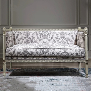 法式复古实木沙发美式简约布艺软包沙发欧式简约高端室内双人沙发