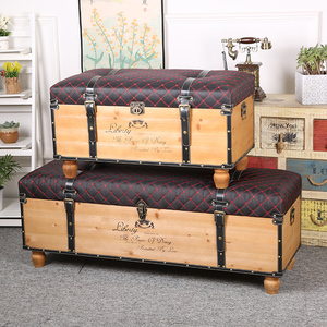 收纳凳子储物凳可坐家用沙发长方形椅创意服装店换鞋凳木质收纳箱
