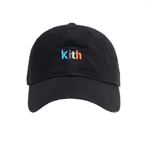 KITH TREATS 三方联名彩虹字母刺绣弯檐帽男女遮阳棒球帽子鸭舌帽