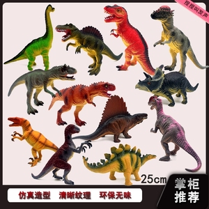 大号发声恐龙模型仿真侏罗纪霸王龙软胶捏捏叫肿头龙套装儿童玩具