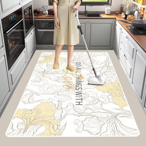厨房地垫防滑防油脚垫免洗可擦防水耐脏地毯pvc满铺地板垫子定制