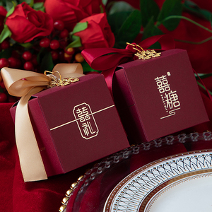 中国风结婚喜糖盒2023新款高级感创意小礼盒喜糖袋订婚糖果纸盒子