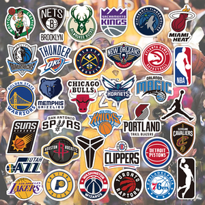 2024NBA队标贴纸篮球球队logo纪念科比湖人勇士手机行李箱贴画