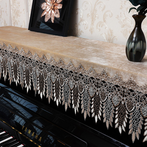 欧式钢琴罩半罩子新款现代简约钢琴披盖布防尘布艺琴布电子琴盖巾