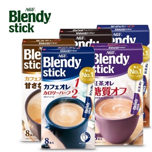 AGF棒装咖啡奶茶blendy低糖份低卡热量日本欧蕾可可抹茶速溶拿铁