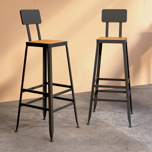酒吧椅吧台椅高脚凳北欧式铁艺实木现代简约家用桌子靠背吧凳1252