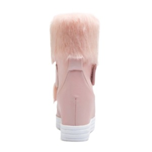 韩版甜美兔毛雪地靴内增高厚底休闲女靴子冬季新款高跟棉鞋