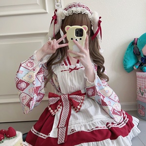【昭和甜宠】~白糖少女原创设计Lolita洋装可爱和风女仆连衣裙夏