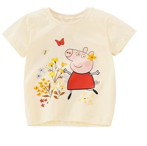 出口日本韩法国外贸尾单专柜品牌剪标捡漏小女童装猪猪T恤打底衫