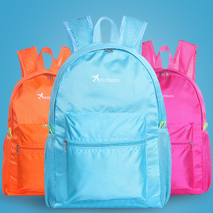 2016纯色新款韩版可折叠尼龙防水运动登山包旅行休闲双肩背包