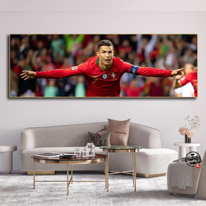 C罗梅西装饰画足球明星体育海报卡卡小贝卧室挂画姆巴佩床头壁画
