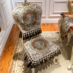 欧式餐椅垫套装高档奢华美式家用椅子垫坐垫凳套罩餐桌布桌旗定做