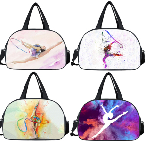 Watercolor Gymnastics Art Tote Bag Ladies Dance Sports Stora