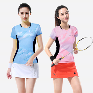羽毛球服女短袖上衣健身速干运动韩国T恤团购定制比赛大码网套装