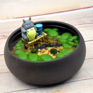 小猫钓鱼水培植物微景观生态瓶办公室小盆栽创意DIY小鱼缸浮萍